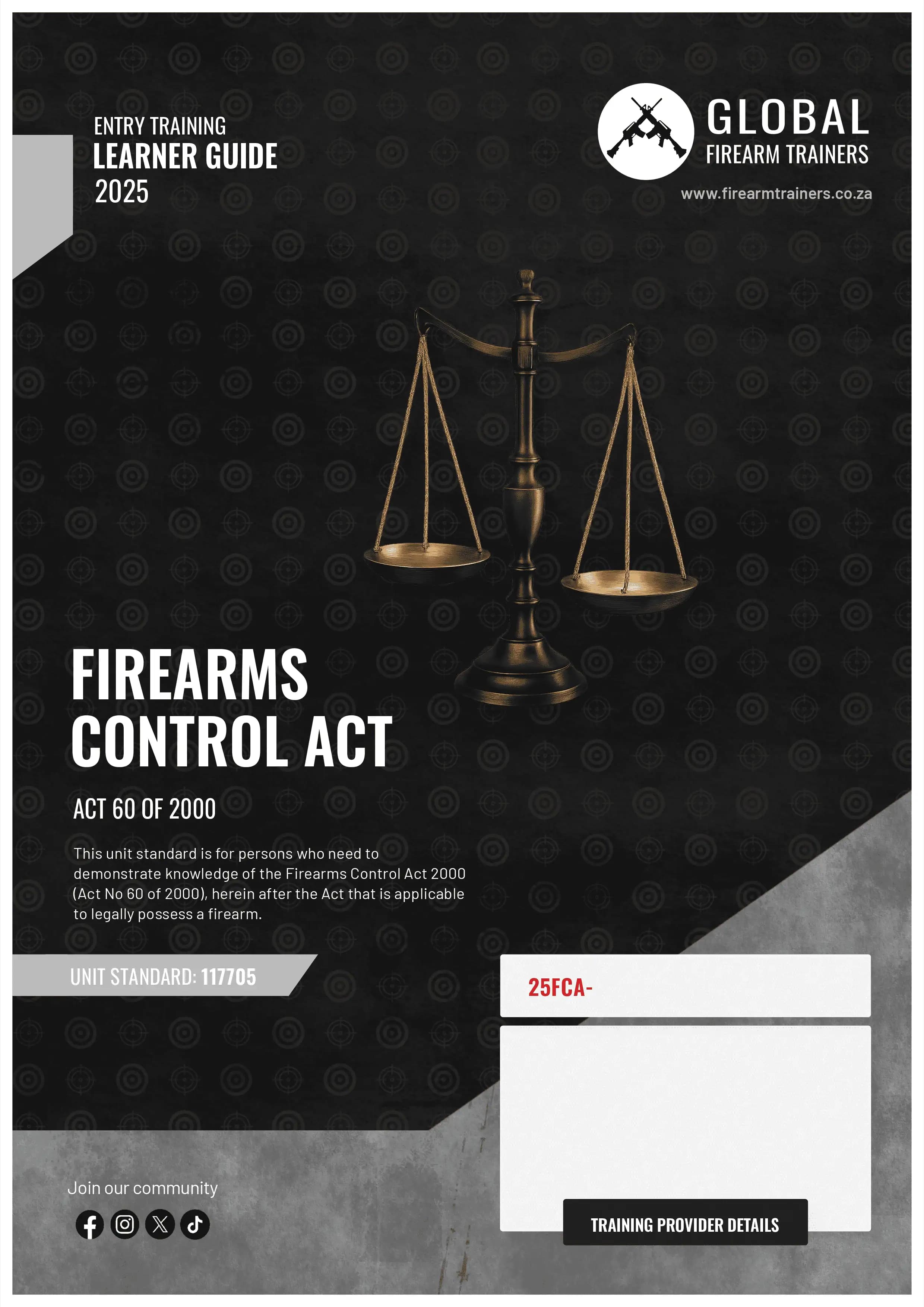 Firearms Control Act learner guide cover